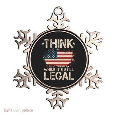 Think While It's Still Legal Vintage American Flag Ornament