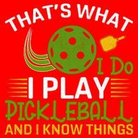 That's What I Do I Play Pickleball And I Know Things Gift Santa Hat thumb 1