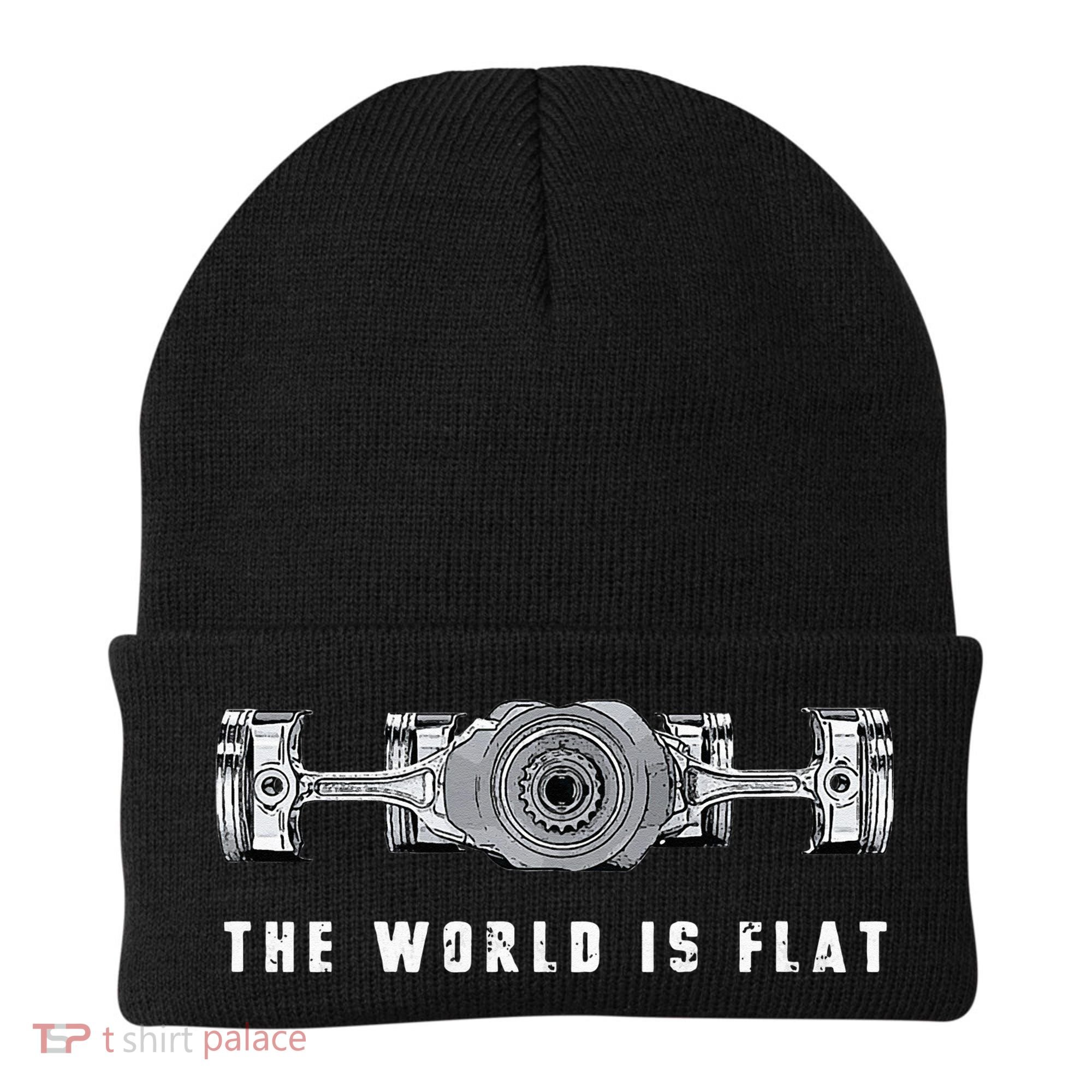 The World Is Flat Boxer Engine Car Enthusiast Beanie