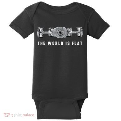 The World Is Flat Boxer Engine Car Enthusiast Baby Bodysuit