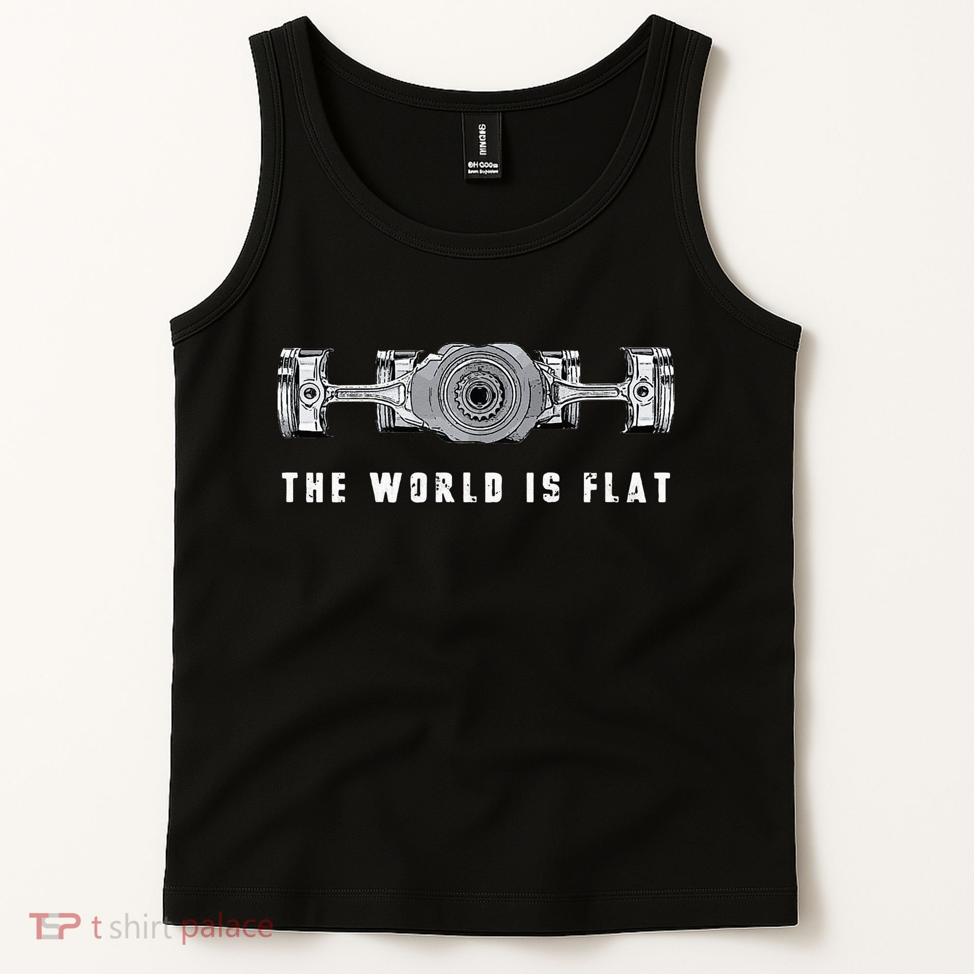 The World Is Flat Boxer Engine Car Enthusiast Tank Top