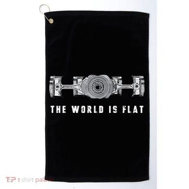 The World Is Flat Boxer Engine Car Enthusiast Golf Towel