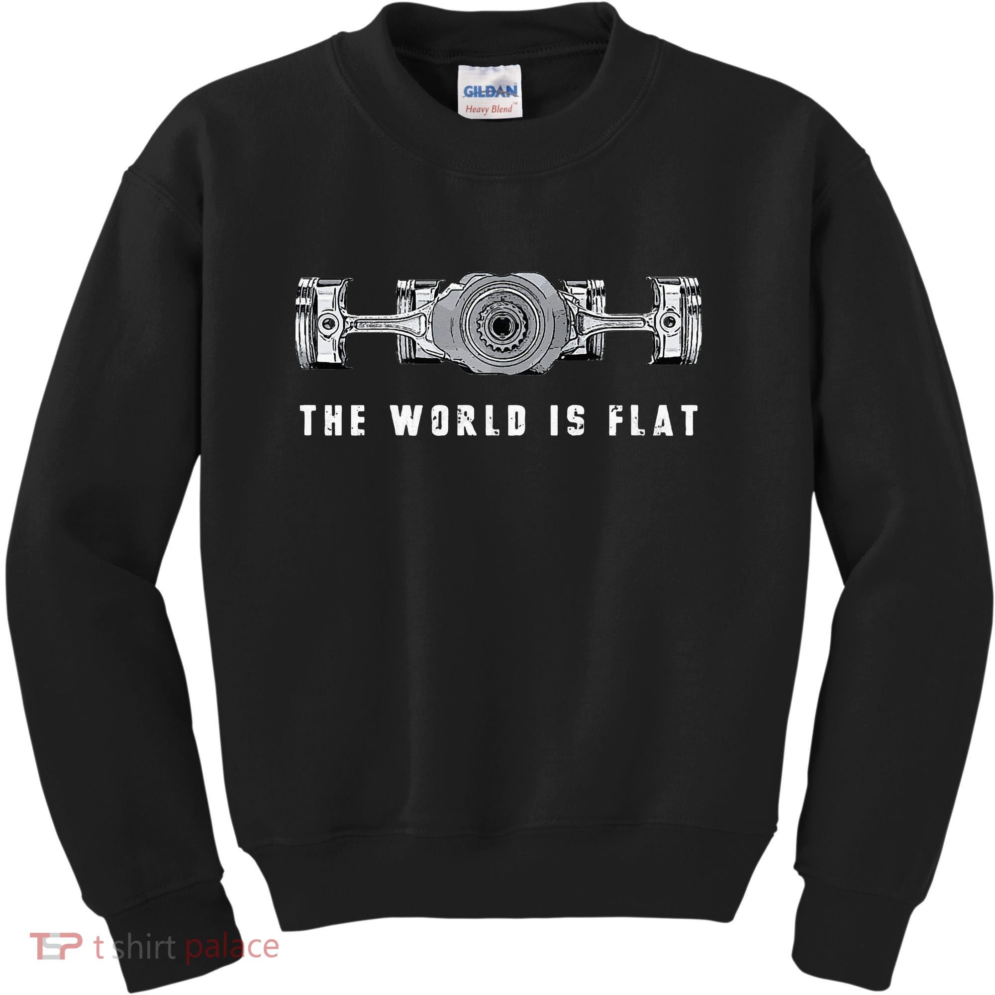 The World Is Flat Boxer Engine Car Enthusiast Kids Sweatshirt