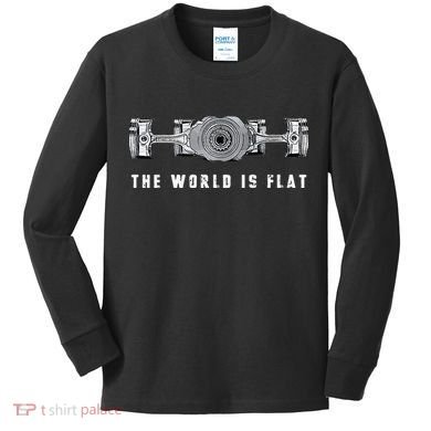 The World Is Flat Boxer Engine Car Enthusiast Kids Long Sleeve Shirt