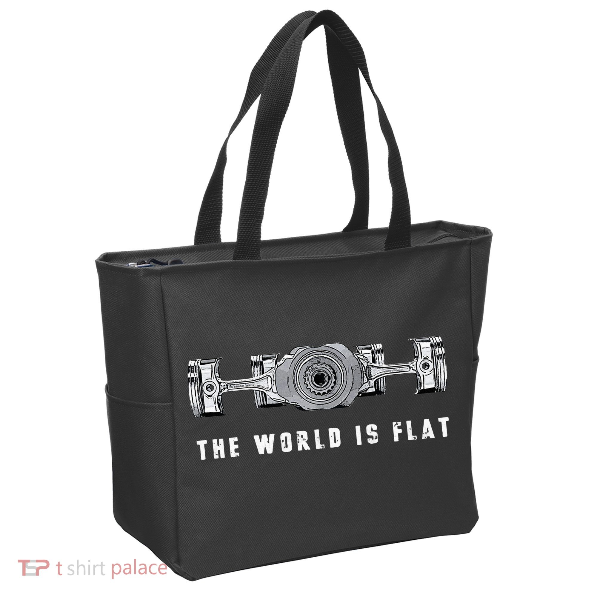 The World Is Flat Boxer Engine Car Enthusiast Tote Bag