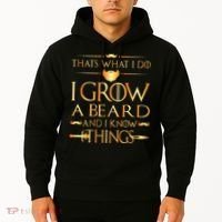 Thats What I Do I Grow A Beard And I Know Things Hoodie thumb 2