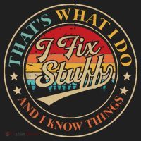 That's What I Do I Fix Stuff And I Know Things Funny Saying Golf Towel thumb 3