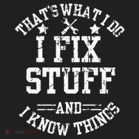 Thats What I Do I Fix Stuff And I Know Things Father Day Beanie thumb 2