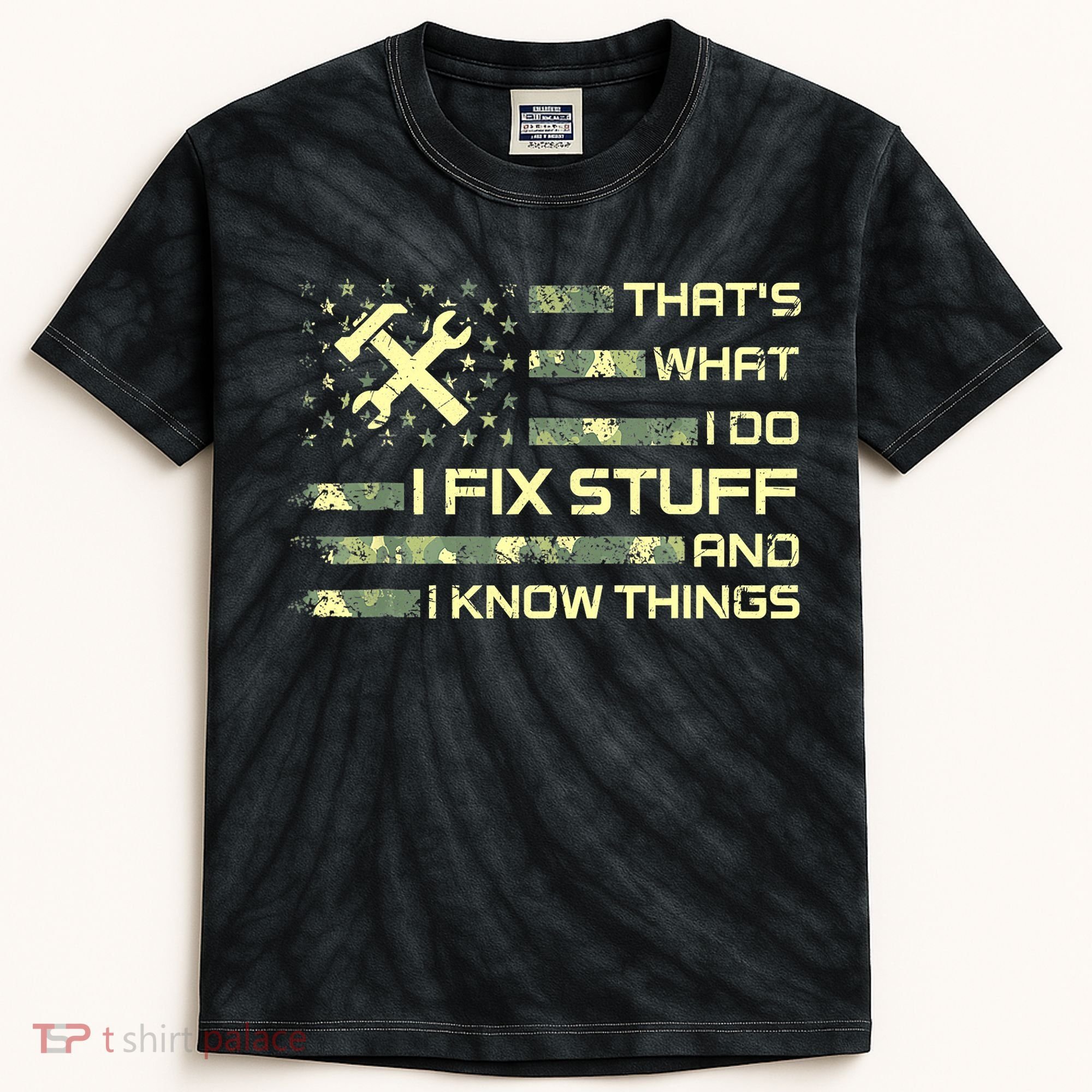 That's What I Do I Fix Stuff And I Know Things Funny Quote Kids Tie-Dye T-Shirt