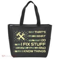 That's What I Do I Fix Stuff And I Know Things Funny Quote Tote Bag thumb 0