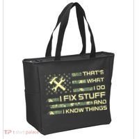 That's What I Do I Fix Stuff And I Know Things Funny Quote Tote Bag thumb 2