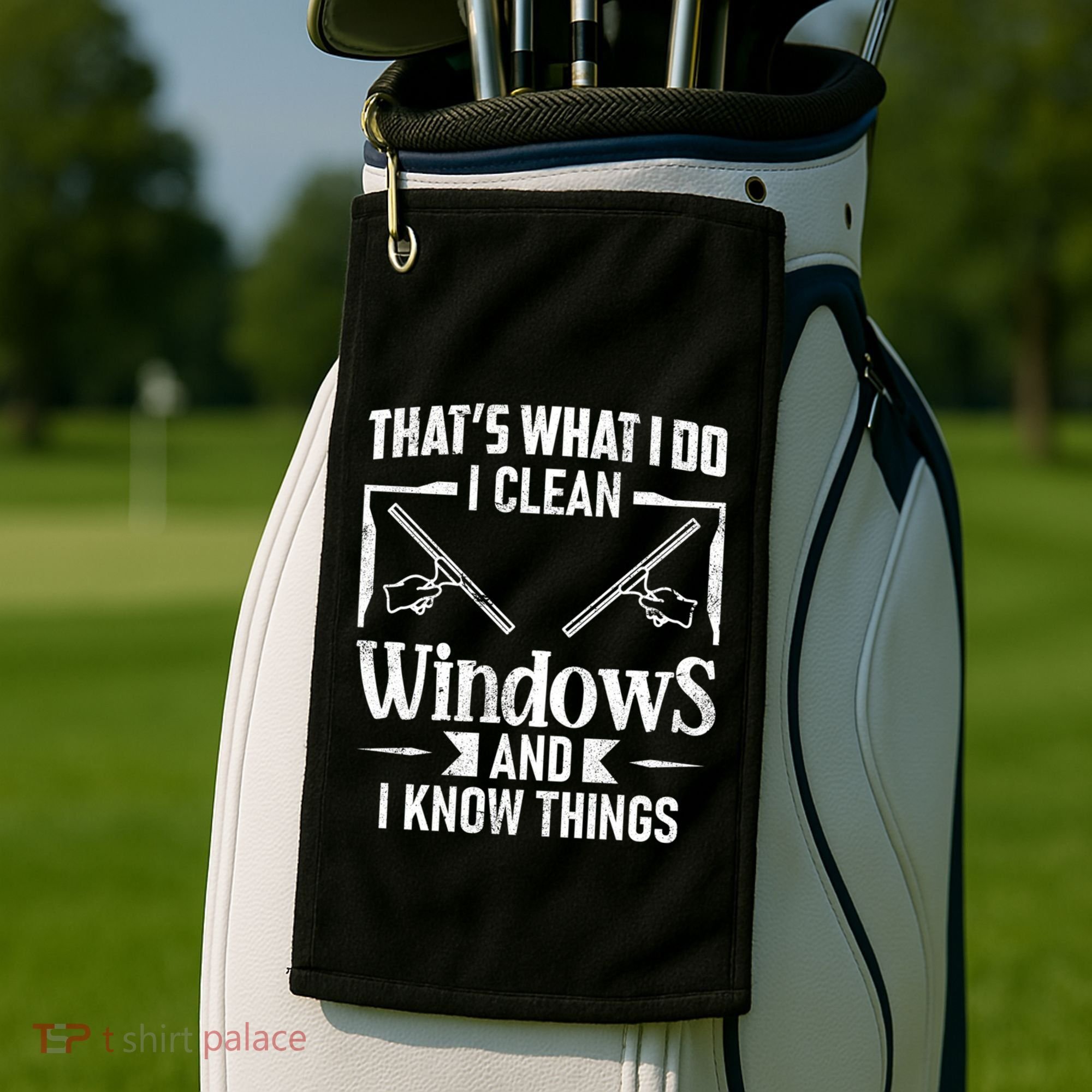 ThatS What I Do I Clean Windows Funny Cleaning Crew Washer Gift Golf Towel