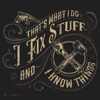 That's What I Do I Fix Stuff And I Know Things Funny Saying Beanie thumb 2