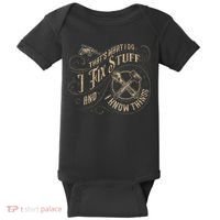 That's What I Do I Fix Stuff And I Know Things Funny Saying Baby Bodysuit thumb 0