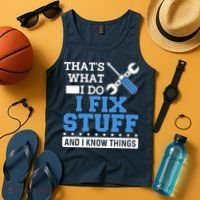 That's What I Do I Fix Stuff And I Know Things Funny Mechanic Tank Top thumb 4