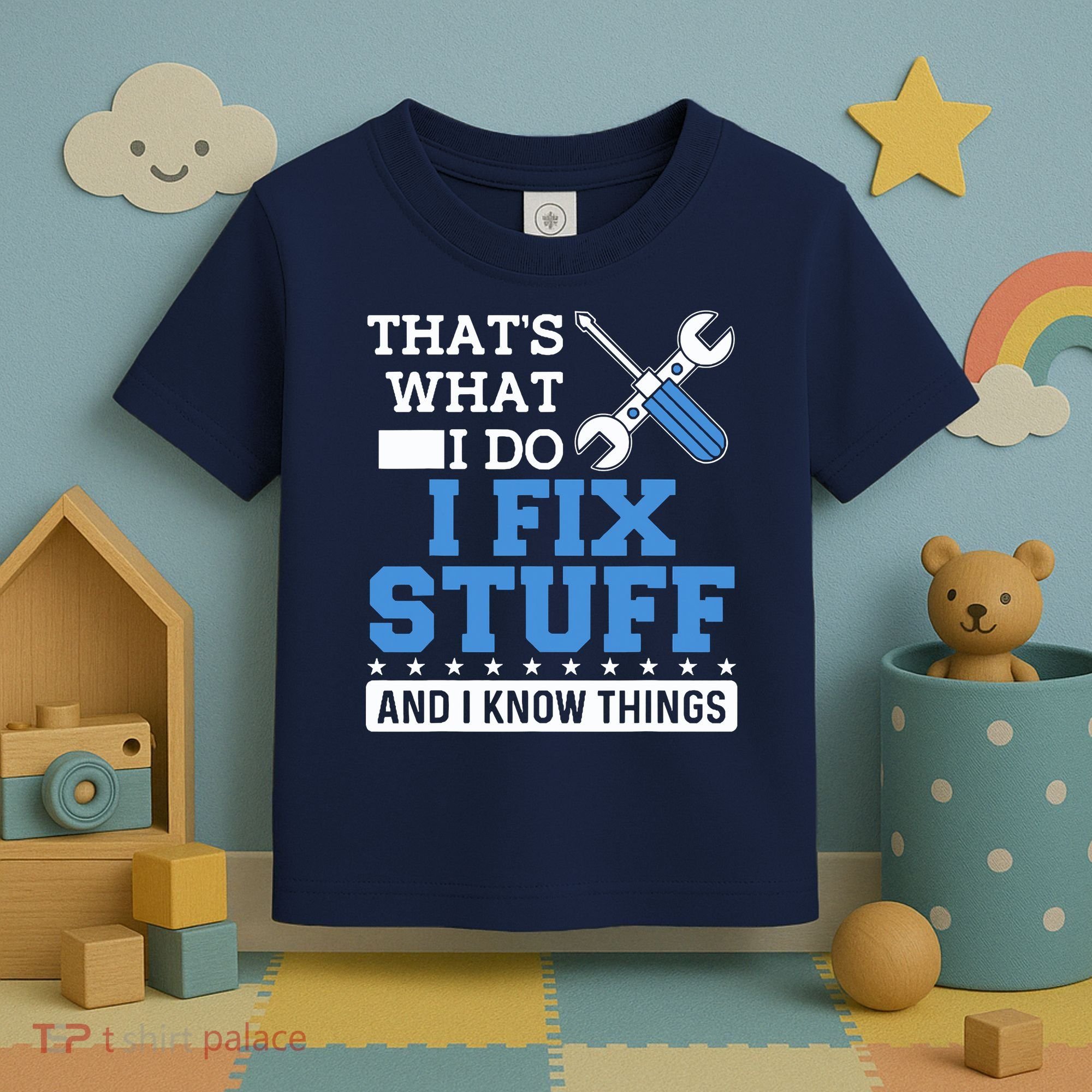 That's What I Do I Fix Stuff And I Know Things Funny Mechanic Toddler T-Shirt