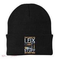 That's What I Do I Fix Stuff And I Know Things Funny Saying Beanie thumb 0