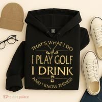 That's Was I Do I Play Golf I Drink Beer And I Know Things Hoodie thumb 4