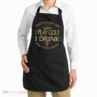 That's Was I Do I Play Golf I Drink Beer And I Know Things Apron thumb 2