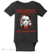 That's What I Do I Watch Horror Movies And I Know Things Halloween Killer Baby Bodysuit thumb 0