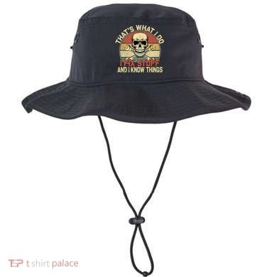 That's What I Do I Fix Stuff And I Know Things Gift Skull Head Meaningful Gift Bucket Hat