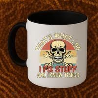 That's What I Do I Fix Stuff And I Know Things Gift Skull Head Meaningful Gift Coffee Mug thumb 2