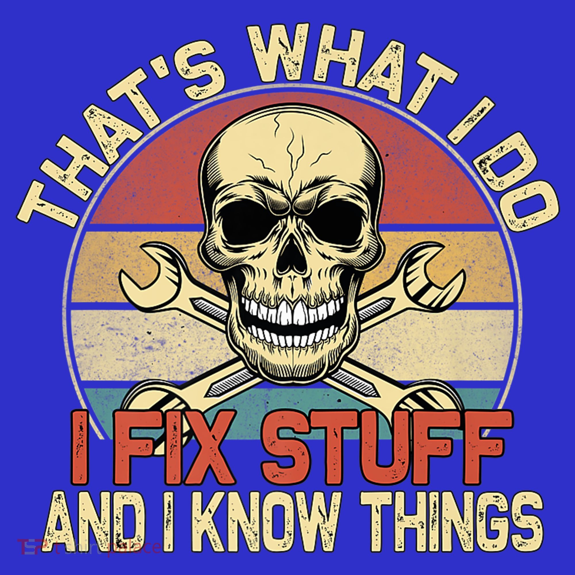 That's What I Do I Fix Stuff And I Know Things Gift Skull Head Meaningful Gift Coaster