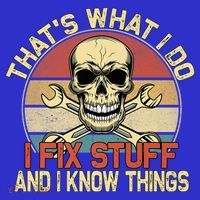That's What I Do I Fix Stuff And I Know Things Gift Skull Head Meaningful Gift Kids Sweatshirt thumb 2