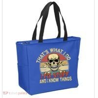 That's What I Do I Fix Stuff And I Know Things Gift Skull Head Meaningful Gift Tote Bag thumb 2