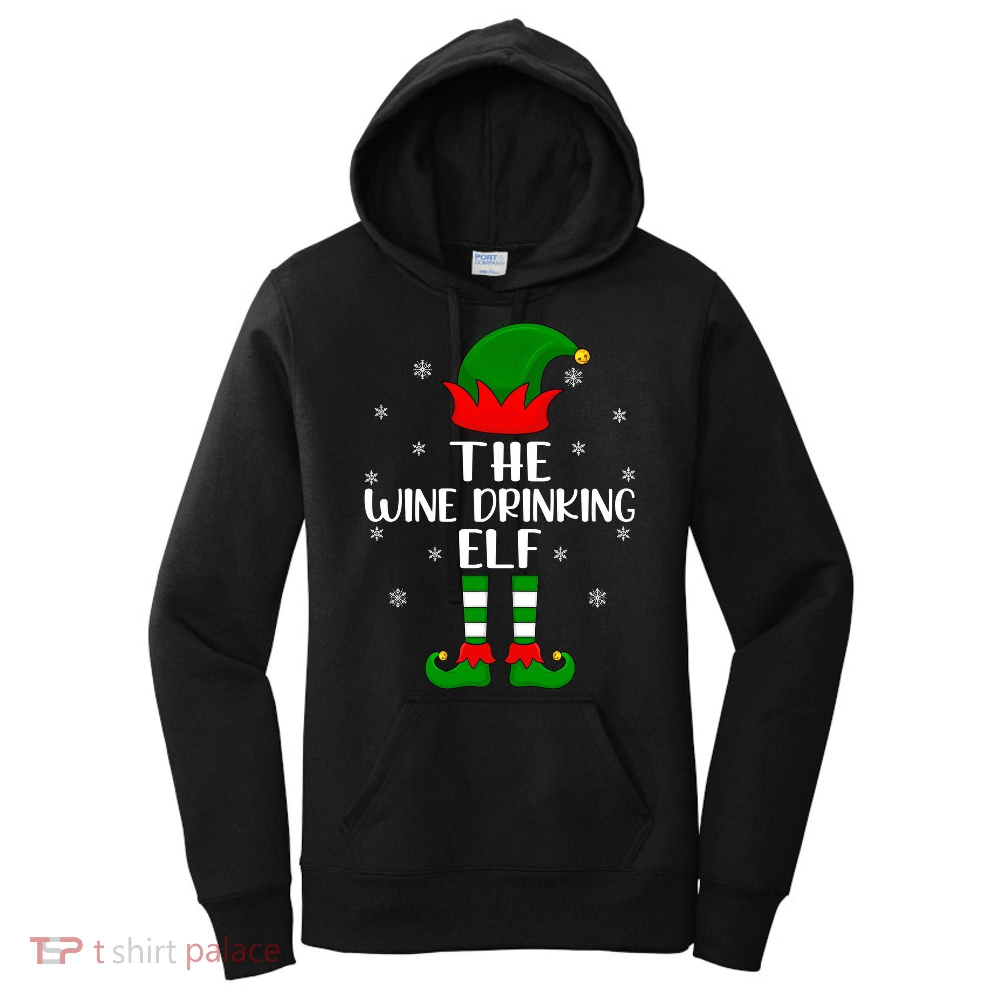 The Wine Ing Elf Christmas Party Matching Family Xmas Gift Women's Hoodie