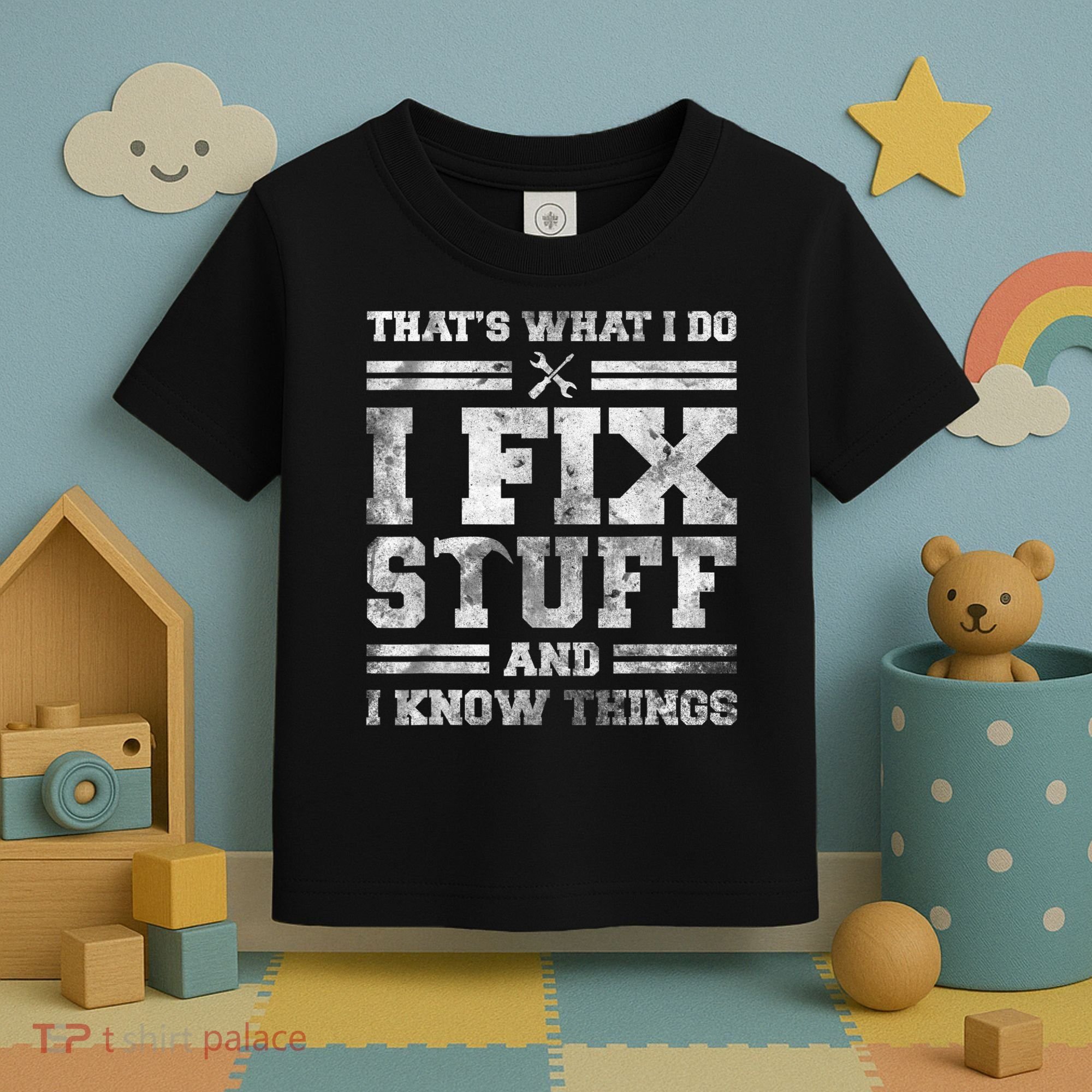 That's What I Do I Fix Stuff And I Know Things Funny Saying Toddler T-Shirt
