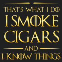 That's What I Do I Smoke Cigars And I Know Things Golf Towel thumb 3