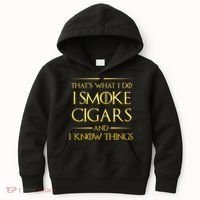 That's What I Do I Smoke Cigars And I Know Things Kids Hoodie thumb 0