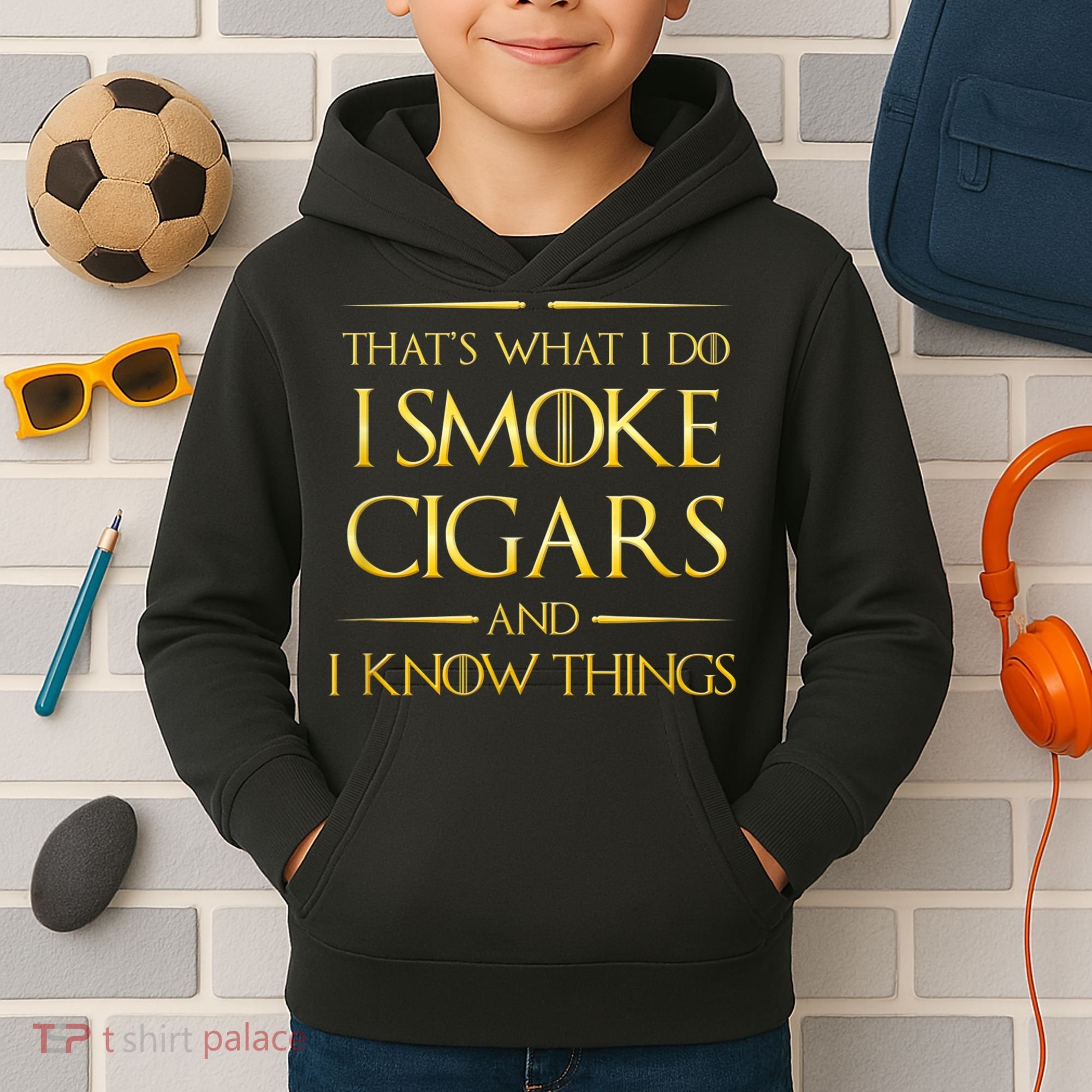 That's What I Do I Smoke Cigars And I Know Things Kids Hoodie