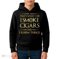 That's What I Do I Smoke Cigars And I Know Things Kids Hoodie thumb 4