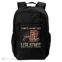 That's What I Do I Fix Stuff And I Know Things American Flag Backpack thumb 0