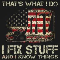 That's What I Do I Fix Stuff And I Know Things American Flag Ornament thumb 1