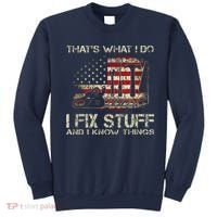 That's What I Do I Fix Stuff And I Know Things American Flag Sweatshirt thumb 0