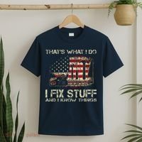 That's What I Do I Fix Stuff And I Know Things American Flag T-Shirt thumb 2