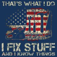That's What I Do I Fix Stuff And I Know Things American Flag Polo thumb 2