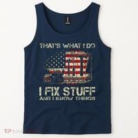 That's What I Do I Fix Stuff And I Know Things American Flag Tank Top thumb 2