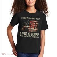 That's What I Do I Fix Stuff And I Know Things American Flag Kids T-Shirt thumb 2
