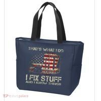 That's What I Do I Fix Stuff And I Know Things American Flag Tote Bag thumb 3