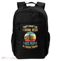 That's What I Do I Beer I Hate People And I Know Thing Gift Backpack thumb 0