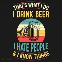That's What I Do I Beer I Hate People And I Know Thing Gift Backpack thumb 2