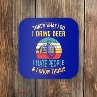 That's What I Do I Beer I Hate People And I Know Thing Gift Coaster thumb 0
