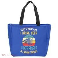 That's What I Do I Beer I Hate People And I Know Thing Gift Tote Bag thumb 0