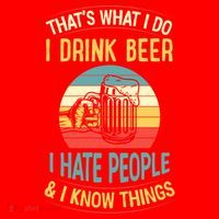 That's What I Do I Beer I Hate People And I Know Thing Gift Santa Hat thumb 1