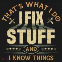 That's What I Do I Fix Stuff And I Know Things Funny Sayin USA-Made Doggie Bandana thumb 2