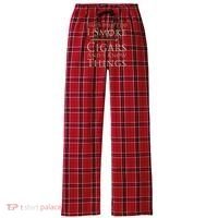 Thats What I Do I Smoke Cigars And I Know Things Women's Flannel Plaid Pajama Pants thumb 0